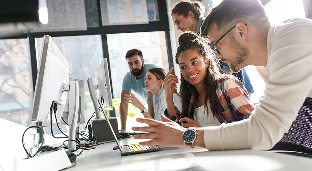 People working in office